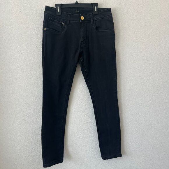 Rare Rabbit Guild Jeans Men’s Black SATINX Slim Fit Modern Streetwear Size 30 - Picture 1 of 6